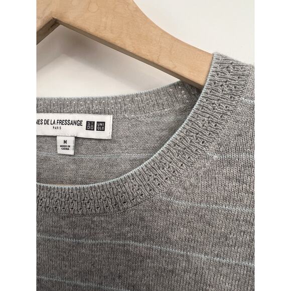 Ines De La Fressange X Uniqlo Grey Cashmere Cotton Lightweight Sweater Medium - Picture 3 of 5